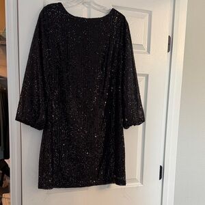 Like New Loft Sequence Dress Black